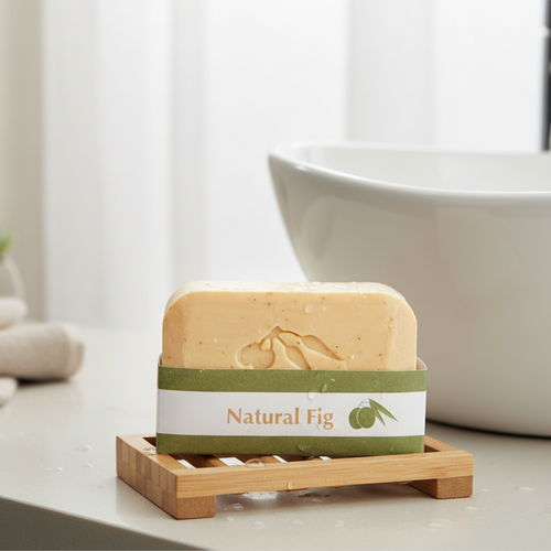 Pure olive oil soap from Nablus Holy Land, front view of the olive oil soap masterpiece