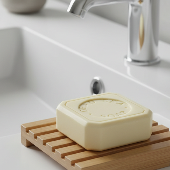 Nablus Pure Olive Oil Soap Bar with Dead Sea Moisturizing Mineral Salt