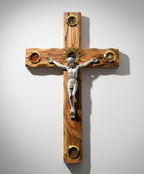 Crucifix with 5 Holy Land Souvenirs , 11.8"