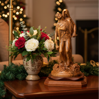 Jesus Christ "Forgiveness” Statue, 11.8" Passionately Carved Masterpiece, Holy Land Olive Wood