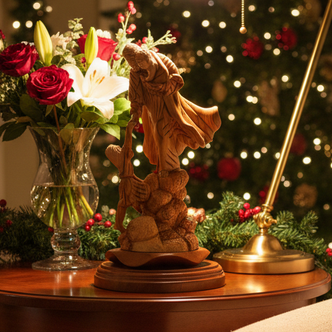 Jesus Christ "With The Children" Olive Wood Carving 9.4"