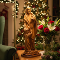 Jesus Christ "With The Children" Statue, 24" Olive Wood Carving Church Sculpture from the Holy Land