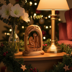 Hand Carved "The Holy Family" Nativity,5.2"  Wooden Nativity Figurine