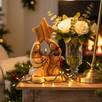 Holy Family "Nativity Star" Wooden Carving, 7.1" Abstract