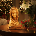 Virgin Mary Bust Statue, 9.1" Olive Wood Carving Statue from Bethlehem
