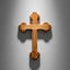 Wall Cross, 10.8" Budded, 14 Stations of Cross Engraved, Holy Land Olive Wood