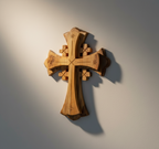 Jerusalem Wall Cross, 8.7", Made from Holy Land Olive Wood