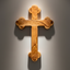 Wall Cross, 15.4", Budded, 14 Stations Engraved, Holy Land Olive Wood