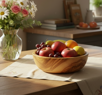 Round Olive Wood Bowl 2 (Large)
