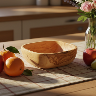 Square Olive Wood Bowl