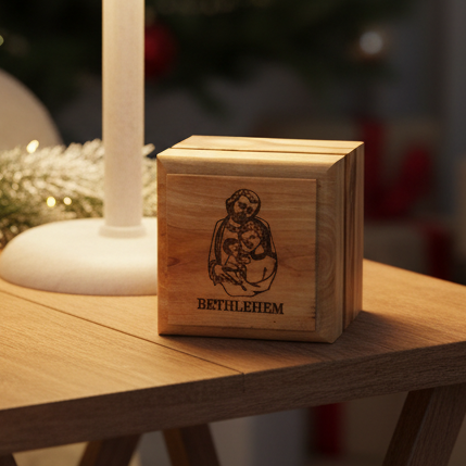 Holy Family Wooden Rosary Holder, Bethlehem