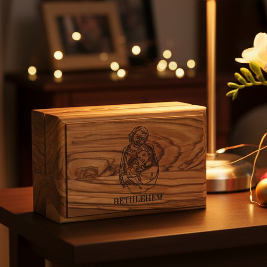 Holy Family Wooden Rosary Holder