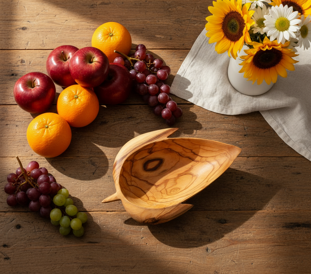 Olive Wood Leaf Shaped Plate