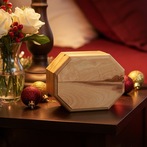 Plain, Octagon Rosary Holder Box