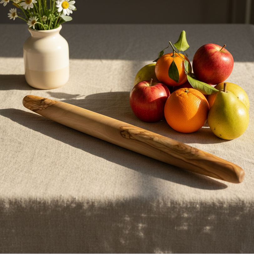 Olive Wood Rolling Pin, Curved 18.8"
