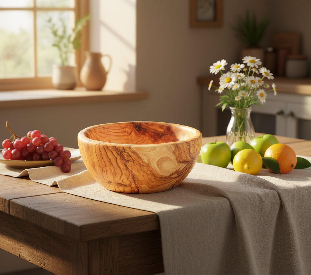 Round Olive Wood Bowl (Large)