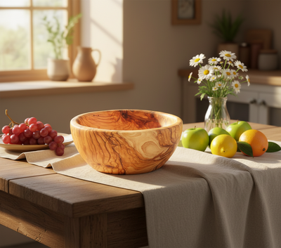 Round Olive Wood Bowl (Large)