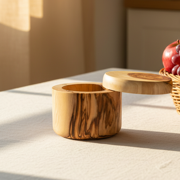 Olive Wood Salt Holder