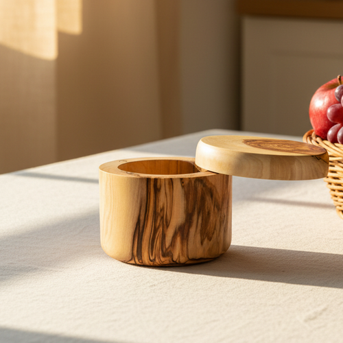 Religious gift from Bethlehem hand made in the Holy Land, front view of the olive wood masterpiece