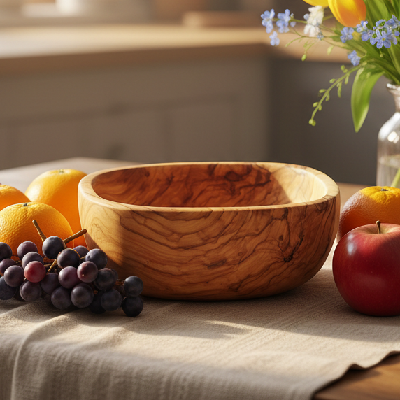Hand carved square olive wood bowl from Bethlehem