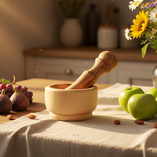 Olive Wood Mortar and Pestle