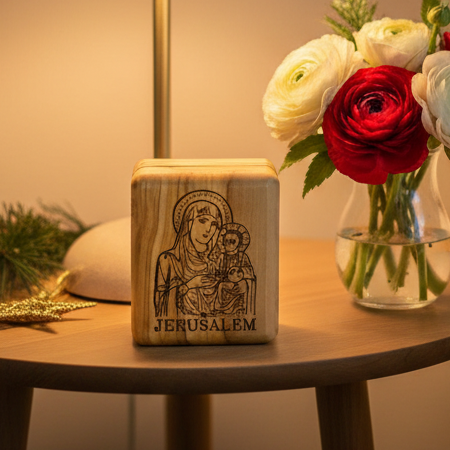 Virgin Mary Olive Wood Box (Jerusalem)