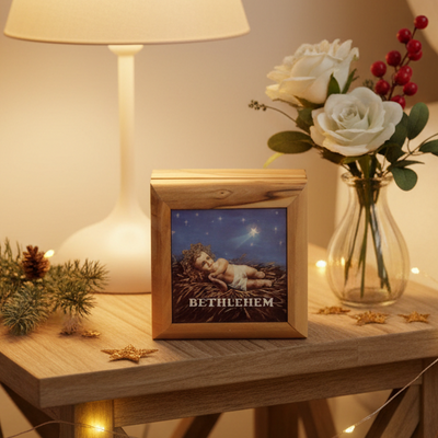 Olive Wood Nativity Scene Box (Bethlehem)
