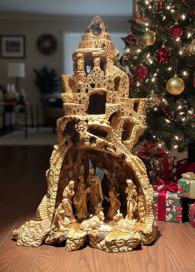 Nativity Scene Sculpture Masterpiece , 49.4" from Holy Land Olive
