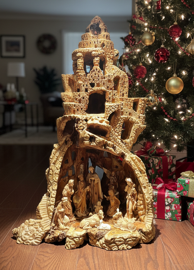 Nativity Scene Sculpture Masterpiece , 49.4" from Holy Land Olive