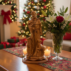 St. Francis Assisi, Patron of Animals Statue, 19" Tall Masterpiece Hand Carved Sculpture from Holy Land Olive Wood