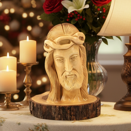 Jesus Christ Bust Carving, 6"