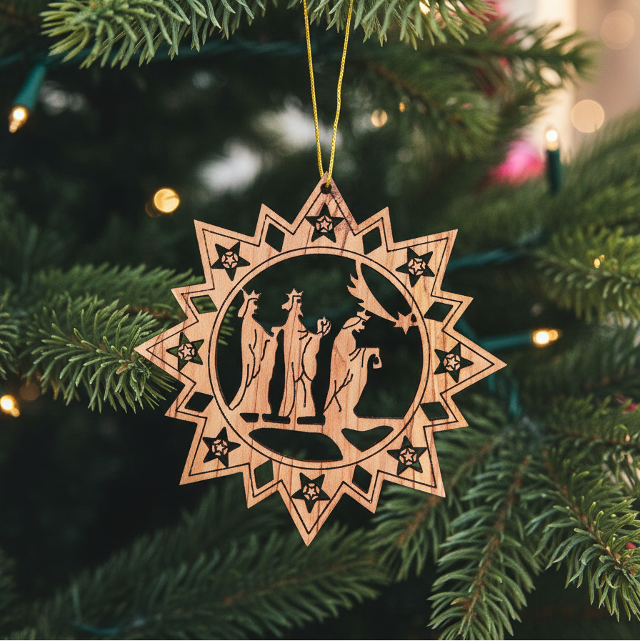 Three Kings Ornament Olive Wood from Bethlehem