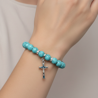 Turquoise 8mm Bracelet Rosary