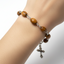 Rosary Bracelet with Budded Crucifix Pendant, Olive Wood 8*6 mm
