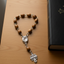 Finger Rosary with Jerusalem Cross, Wooded 6 x 9mm Beads