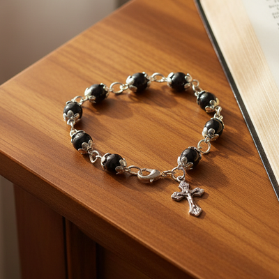 Finger Rosary, Hematite Stone 6mm Beads