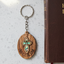 Cross Made with Mother of Pearl, Christian Keychain, Olive Wood from Bethlehem