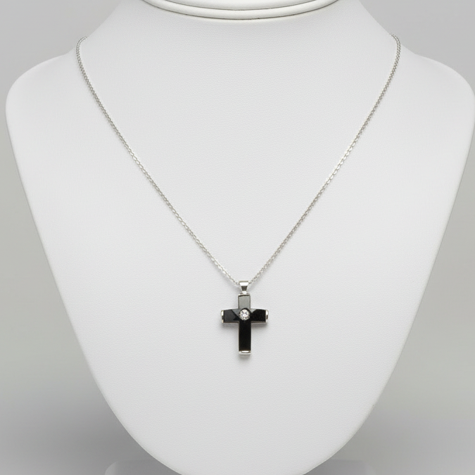 Black Cross Pendant Birthstones