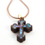 Colorful Mother of Pearl Budded Cross Necklace