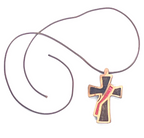 Religious jewelry hand made in Bethlehem Holy Land, side angle of the olive wood sculpture