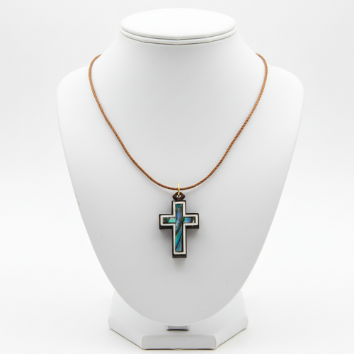 religious mother of pearl religious gift from Bethlehem, front view of the olive wood masterpiece