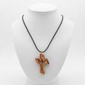 Engraved Olive Wood Cross Necklace