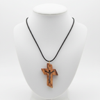 Engraved Olive Wood Cross Necklace