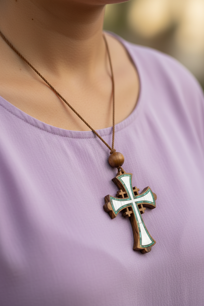 Jerusalem Cross Necklace | Hand Made from Bethlehem Holy Land