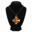 Plain Olive Wood Jerusalem Cross Necklace