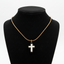 Olive Wood Cross Necklace with White Mother of Pearl inlay