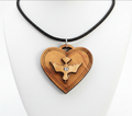 Heart Shaped Necklace with The Holy Spirit Dove Pendant