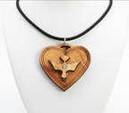 Heart Shaped Necklace with The Holy Spirit Dove Pendant