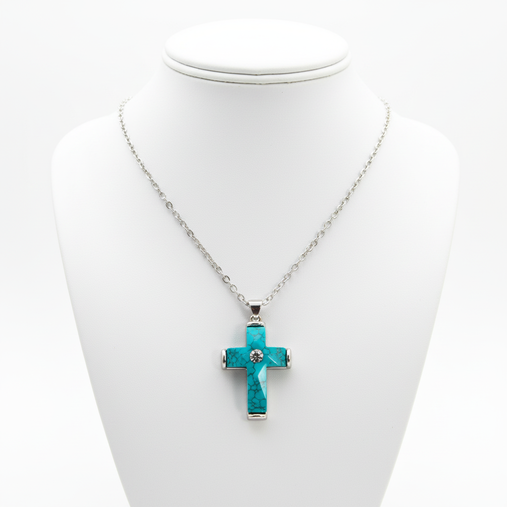 Dark Green Cross Pendant