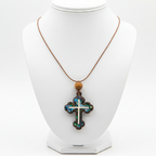 religious mother of pearl religious gift from Bethlehem, front view of the olive wood masterpiece